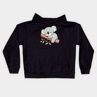 cute koala sleeping up a tree Kids Hoodie